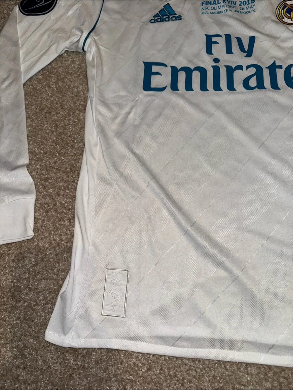 Adidas Real Madrid 2017-18 Ronaldo #7 Retro Men’s Home Long Sleeve Soccer Jersey